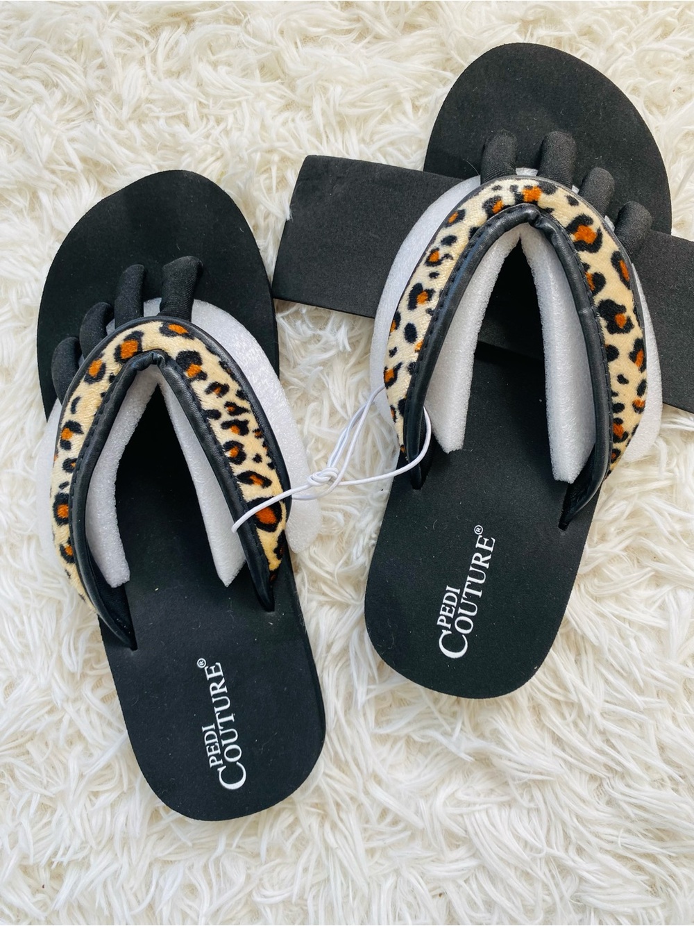 Pedi Couture Leopard Print Spa Flip Flops Pedicure Sandals